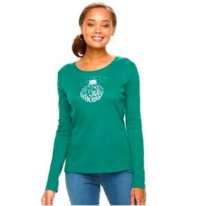 NWT Croft & Barrow Holiday Shine Tee Size L